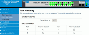 Port Mirroring on a ProCurve 1800