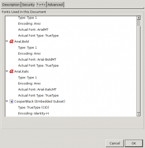 Embedded Subset Font in PDF